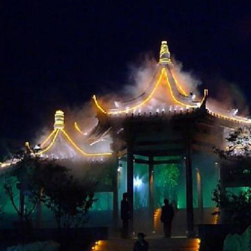 佛山创利安装小区别墅凉亭走道人造喷雾工程 园艺烟雾云雾效果