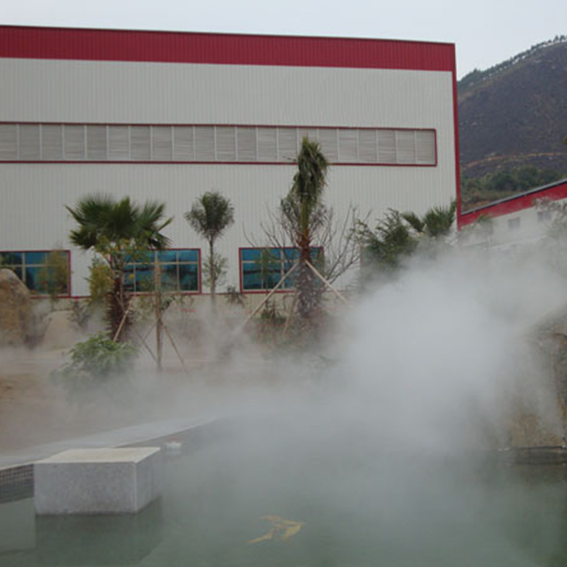 户外人行道景观 假山石头 园林人造喷雾工程 微继雾化喷雾系统