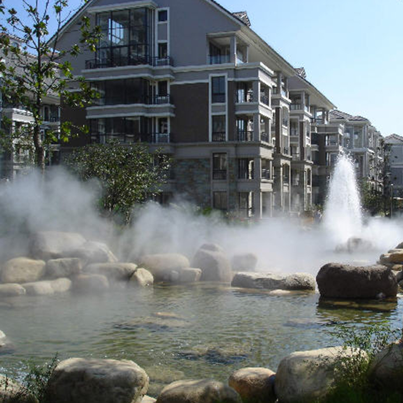 广场公园小区景观 云海仙雾烟雾效果 人造观赏云雾喷雾工程安装