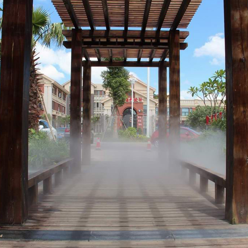 度假别墅 旅游度假胜地喷雾景观工程 假山石鱼池人造雾喷雾系统