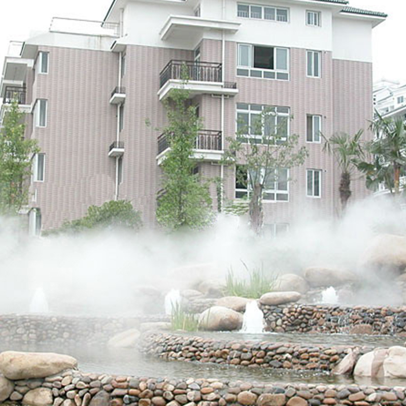 别墅公园广场小区假山鱼池水池烟雾景观 水雾喷雾人造喷雾系统