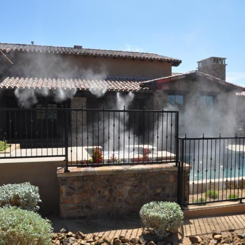 别墅阳台 建筑园林雾景 人工造雾工程 露天酒吧农庄微雾喷雾工程