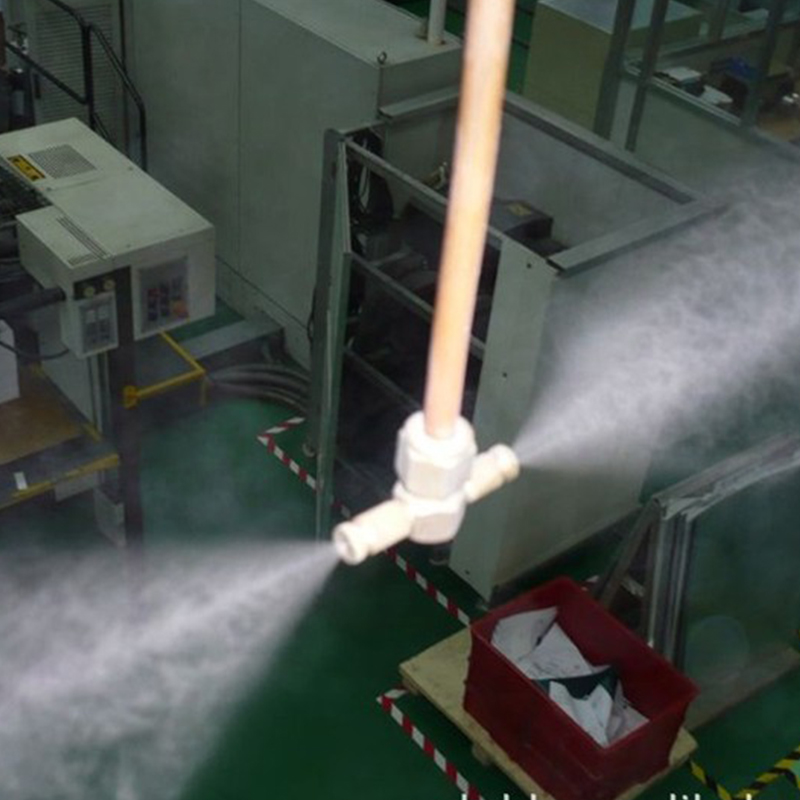 编织厂 纺织厂 化纤厂空气加湿降尘喷雾人造雾系统 创利专业安装